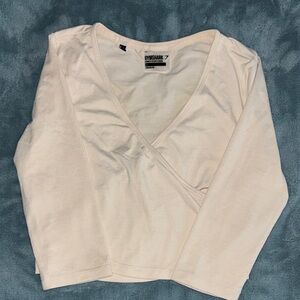 Gymshark Beige Long Sleeve Wrap Top